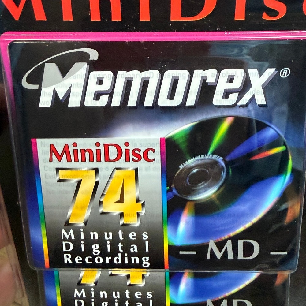 Memorex Recordable MiniDisc 5 Pack 74 Minute Digital Recording MD 1520-5000 NEW - Picture 6 of 7